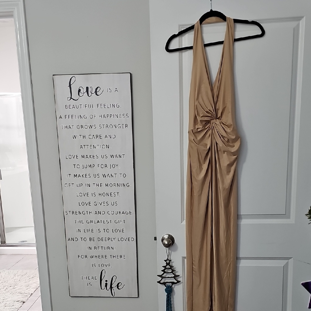 Nude Maxi Dress- Very CHIC
